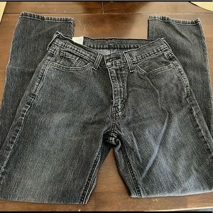 Mens 541 distressed black jeans